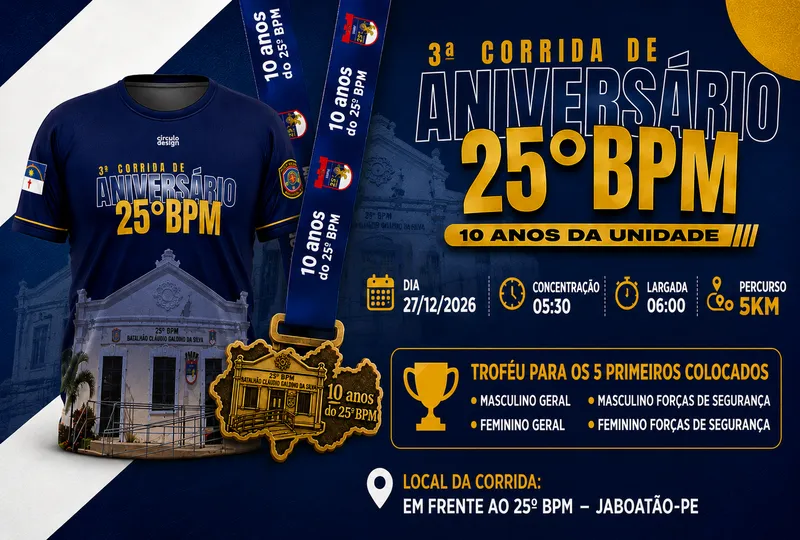 Evento 3ª Corrida de aniversário do 25° BPM